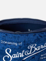 Navy blue pochette Aline with logo embroidery