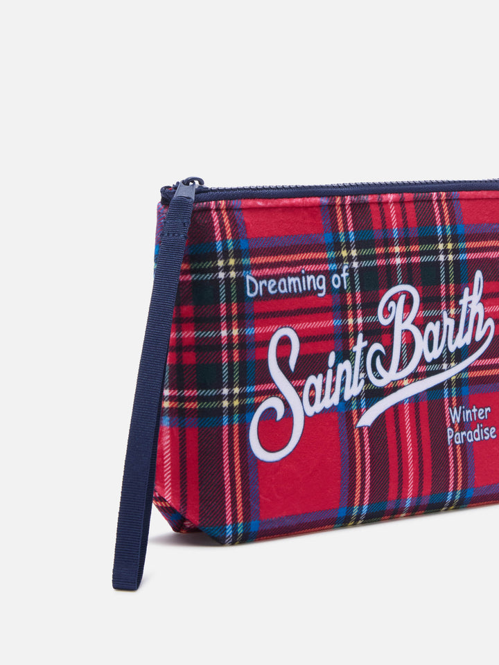 Aline pochette à imprimé tartan 