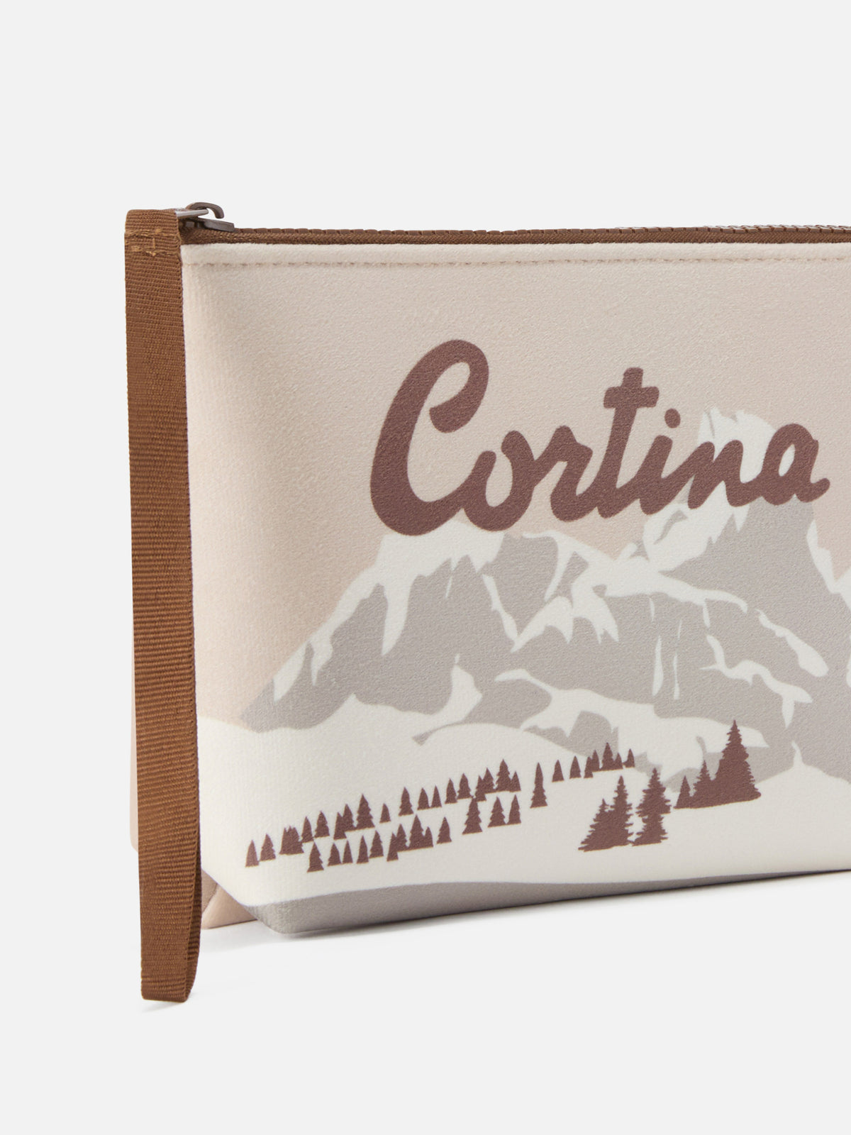 Beige Aline pochette with Cortina print