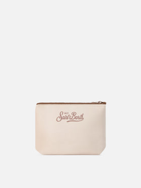 Beige Aline pochette with Cortina print