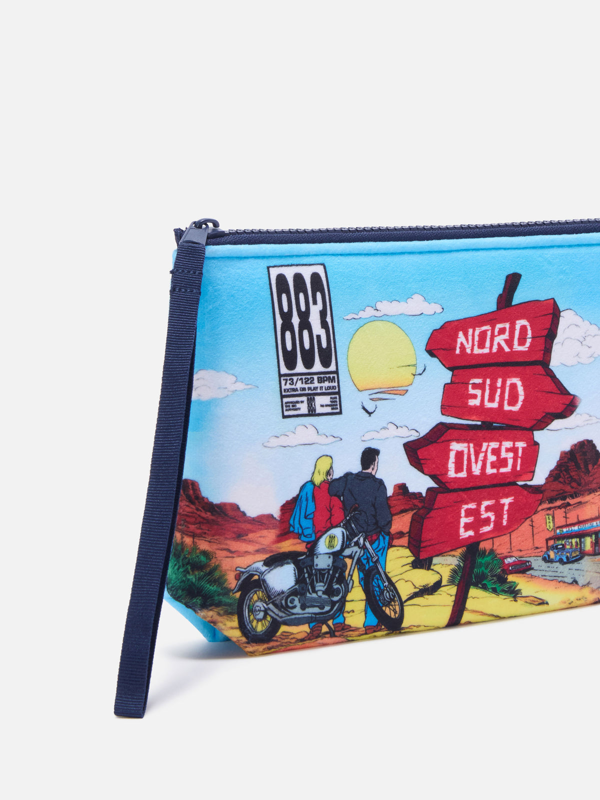 Leichte blue Aline pochette mit Albumcover-Print | Special edition 