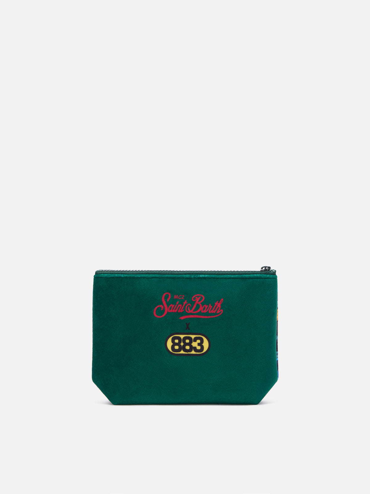 Dunkelgrüner Aline pouch mit Uomo Ragno-Print | Special edition 