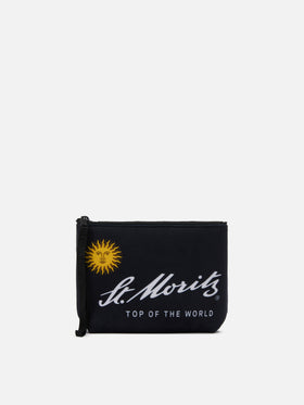 Aline Pouch in wool-effect fabric with St. Moritz print | ST. MORITZ TOP OF THE WORLD SPECIAL EDITION