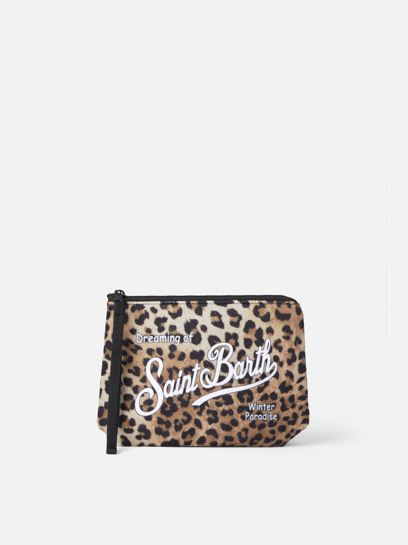 Wooly pochette Aline with animalier print