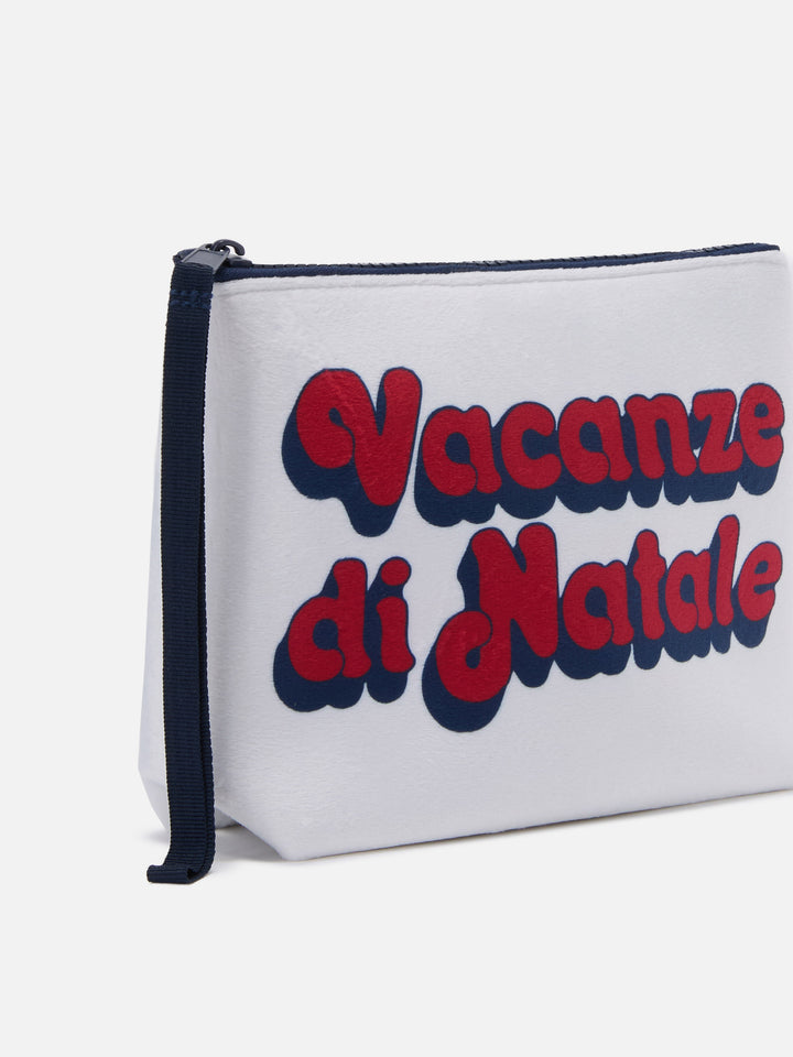 Pochette Aline effetto lana bianca con stampa Vacanze di Natale | VACANZE DI NATALE SPECIAL EDITION