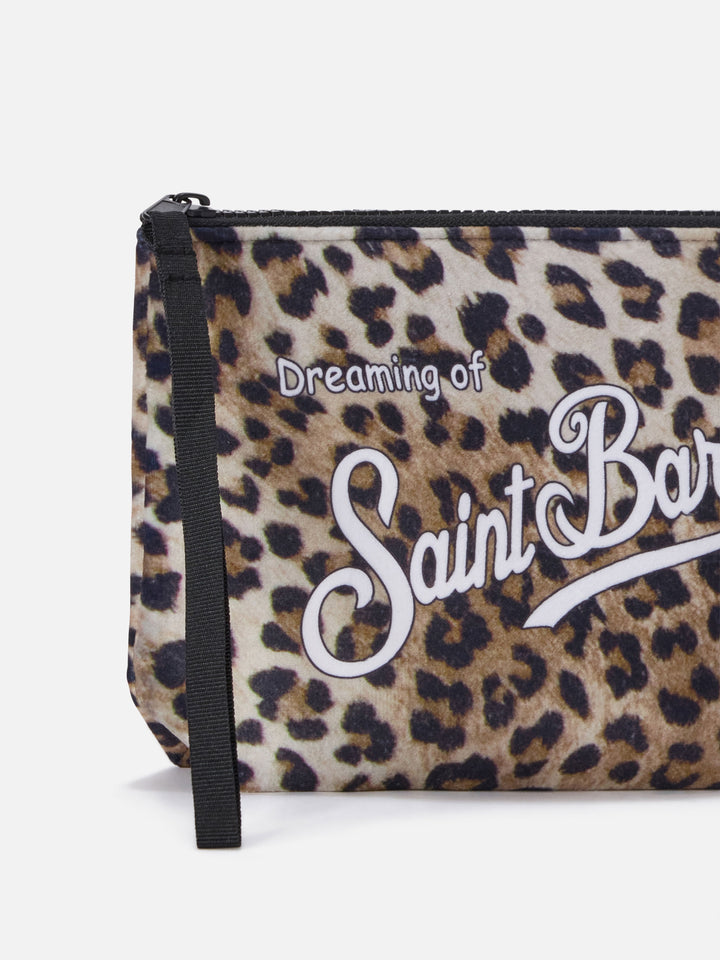 Aline pochette with leopard print