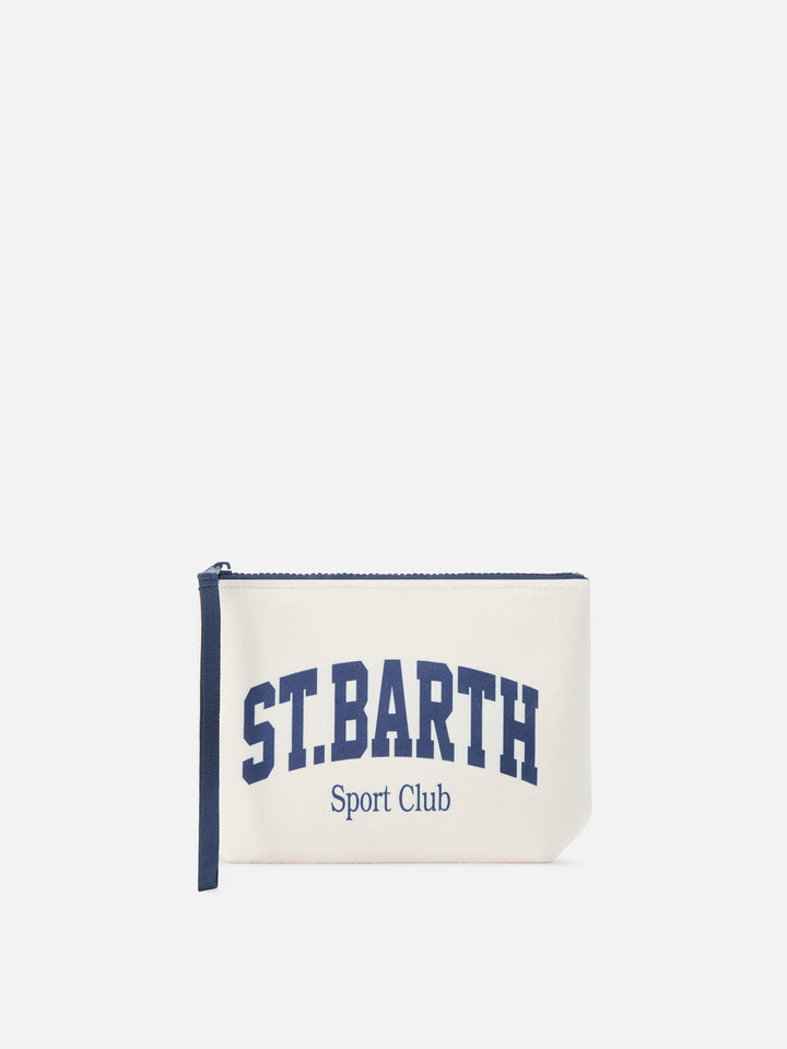 Pochette Aline beige con stampa St. Barth Sport Club