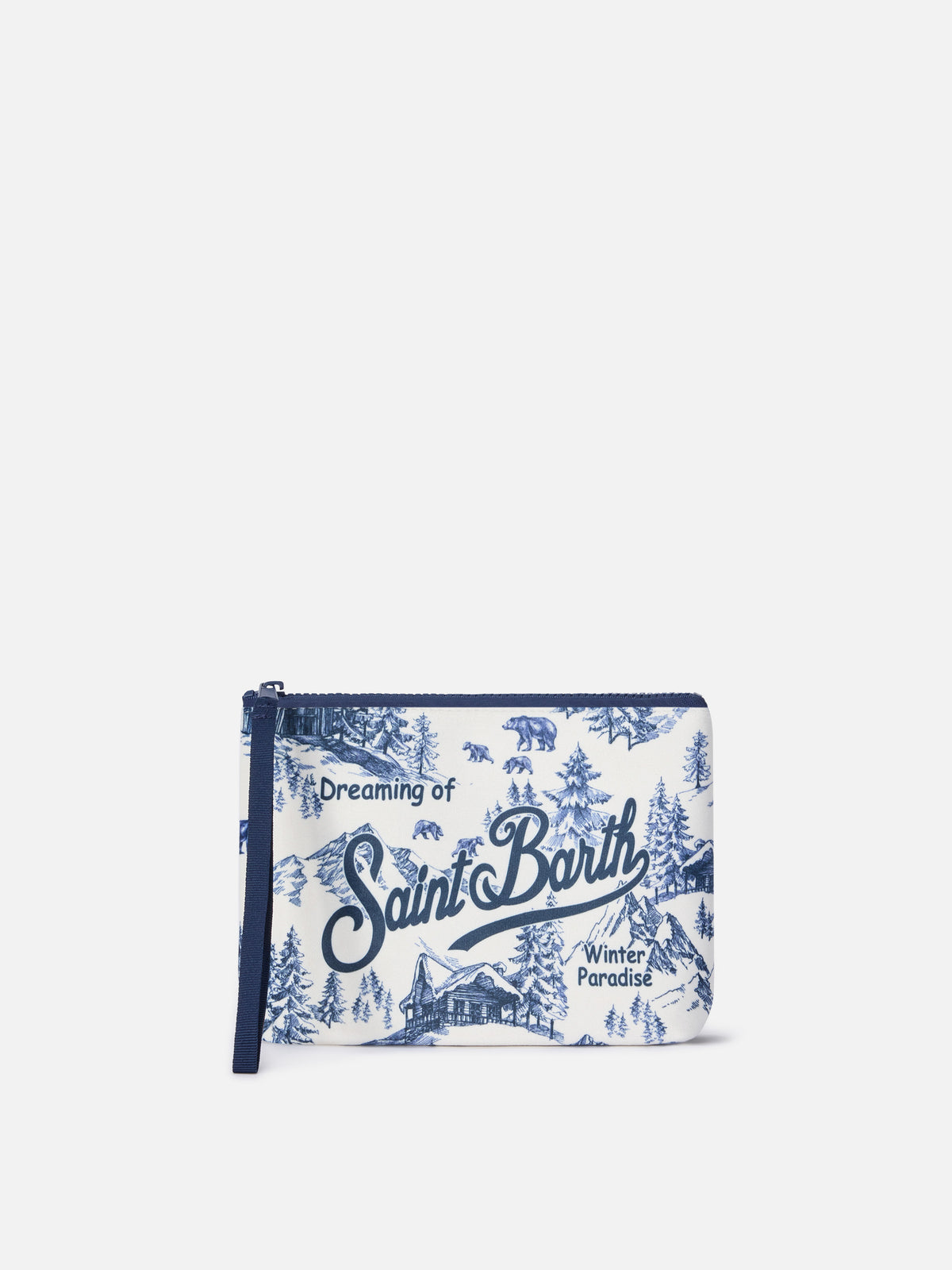 pochette color off white Aline con estampado winterland toile de jouy 