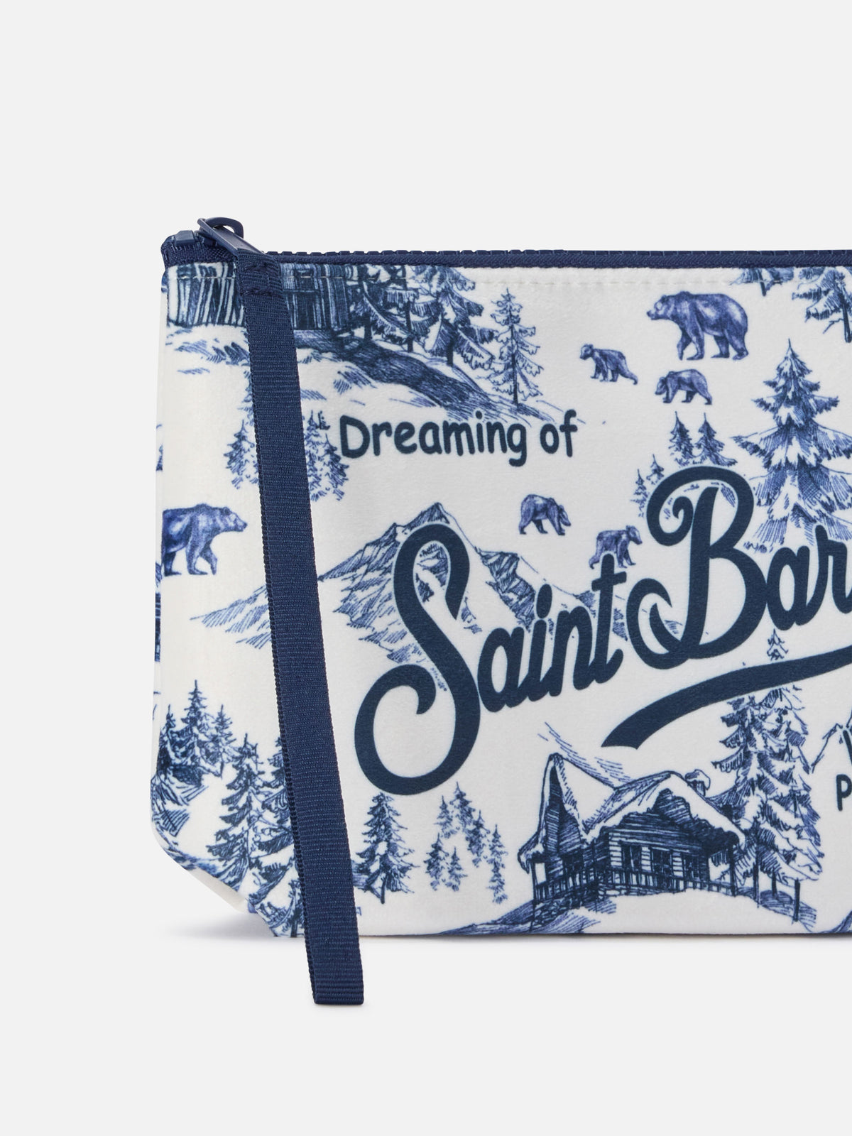pochette color off white Aline con estampado winterland toile de jouy 