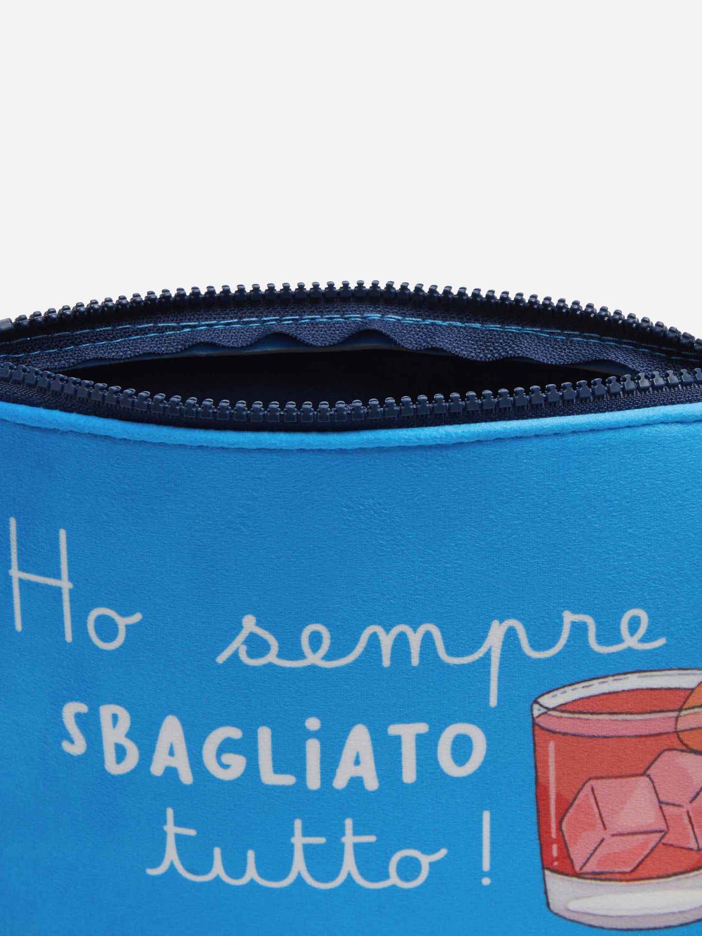 Wooly pochette Aline with Ho sempre sbagliato tutto print