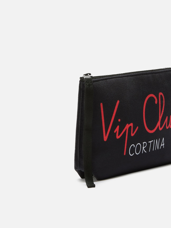 Aline Pouch in wool-effect fabric with Vip Club print | VIP CLUB SPECIAL EDITION