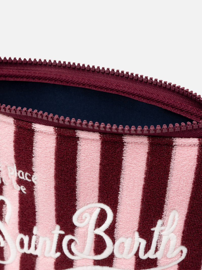 Aline striped embossed terry pochette