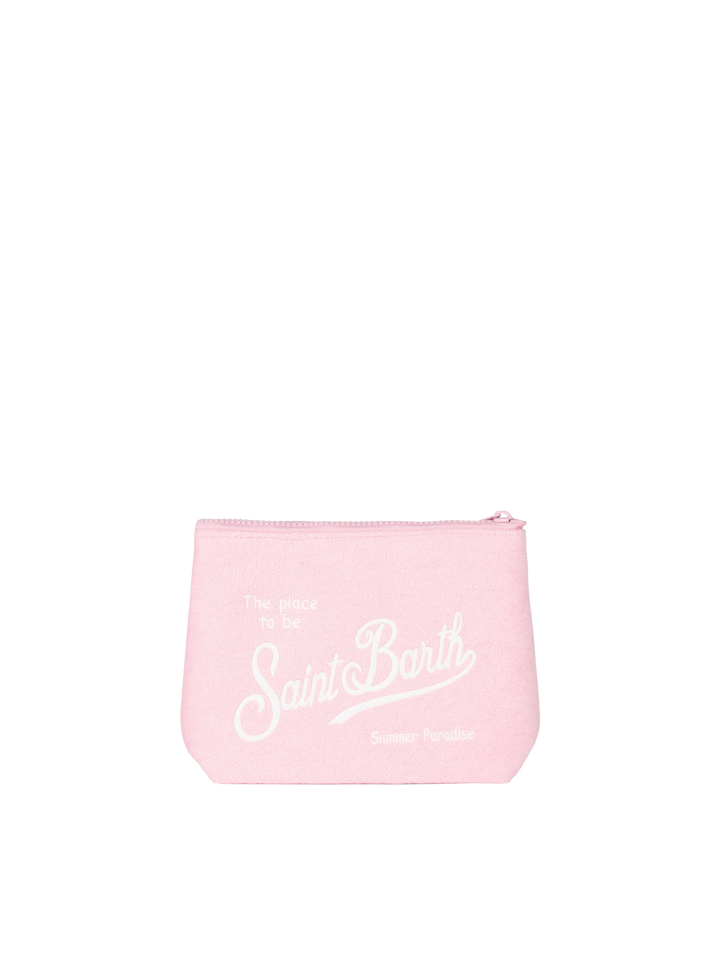 Aline rosa geprägte Frottee-Pochette