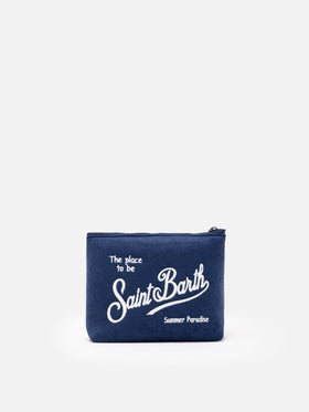 Pochette Aline in spugna blu con ricamo Sapore di Mare | SAPORE DI MARE SPECIAL EDITION