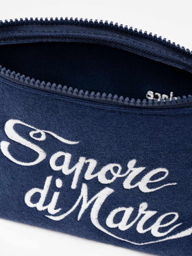 Pochette Aline in spugna blu con ricamo Sapore di Mare | SAPORE DI MARE SPECIAL EDITION