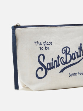 Aline off-white linen pochette