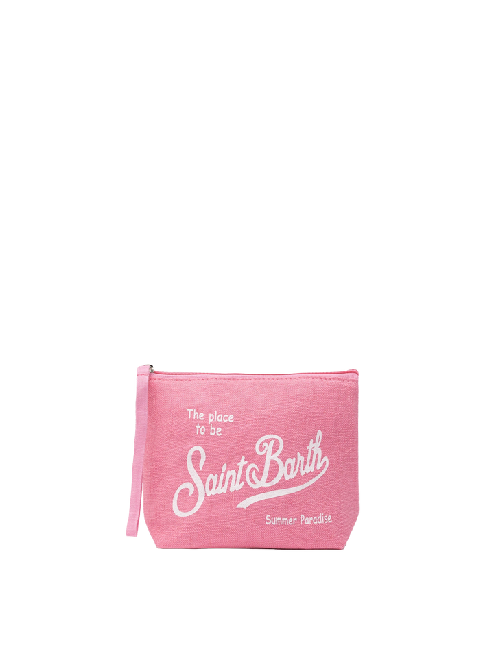Aline rosa Leinen-Pochette