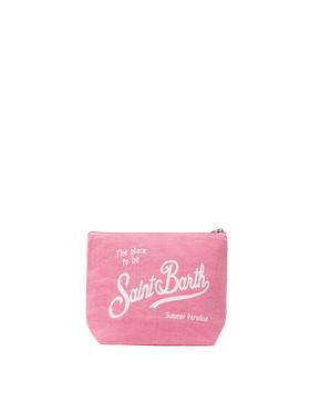 Pochette Aline in lino rosa