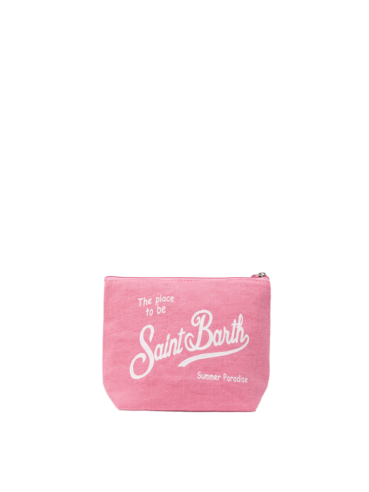 Aline rosa Leinen-Pochette