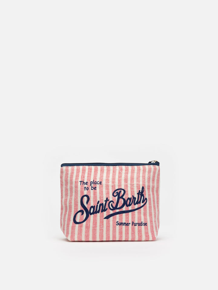 Aline gestreifte Leinenpochette