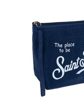 Aline navy blue linen pochette - MC2 Saint Barth