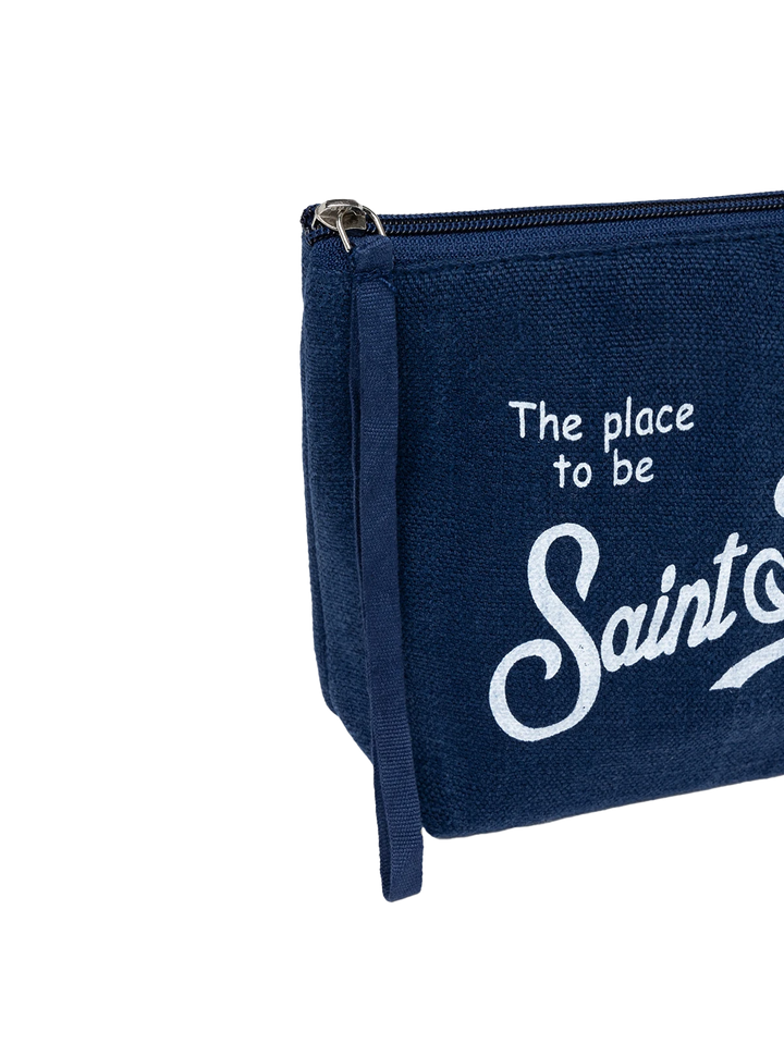 Aline navy blue linen pochette - MC2 Saint Barth