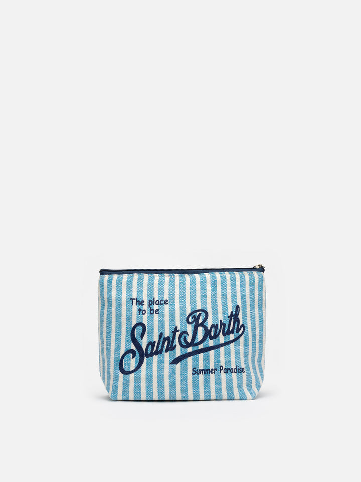 Aline gestreifte Leinenpochette