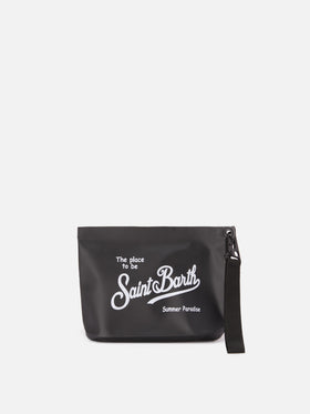 Aline Aqua Pochette impermeabile in PVC nera