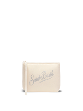 Aline Shiny beige pochette with rhinestones - MC2 Saint Barth