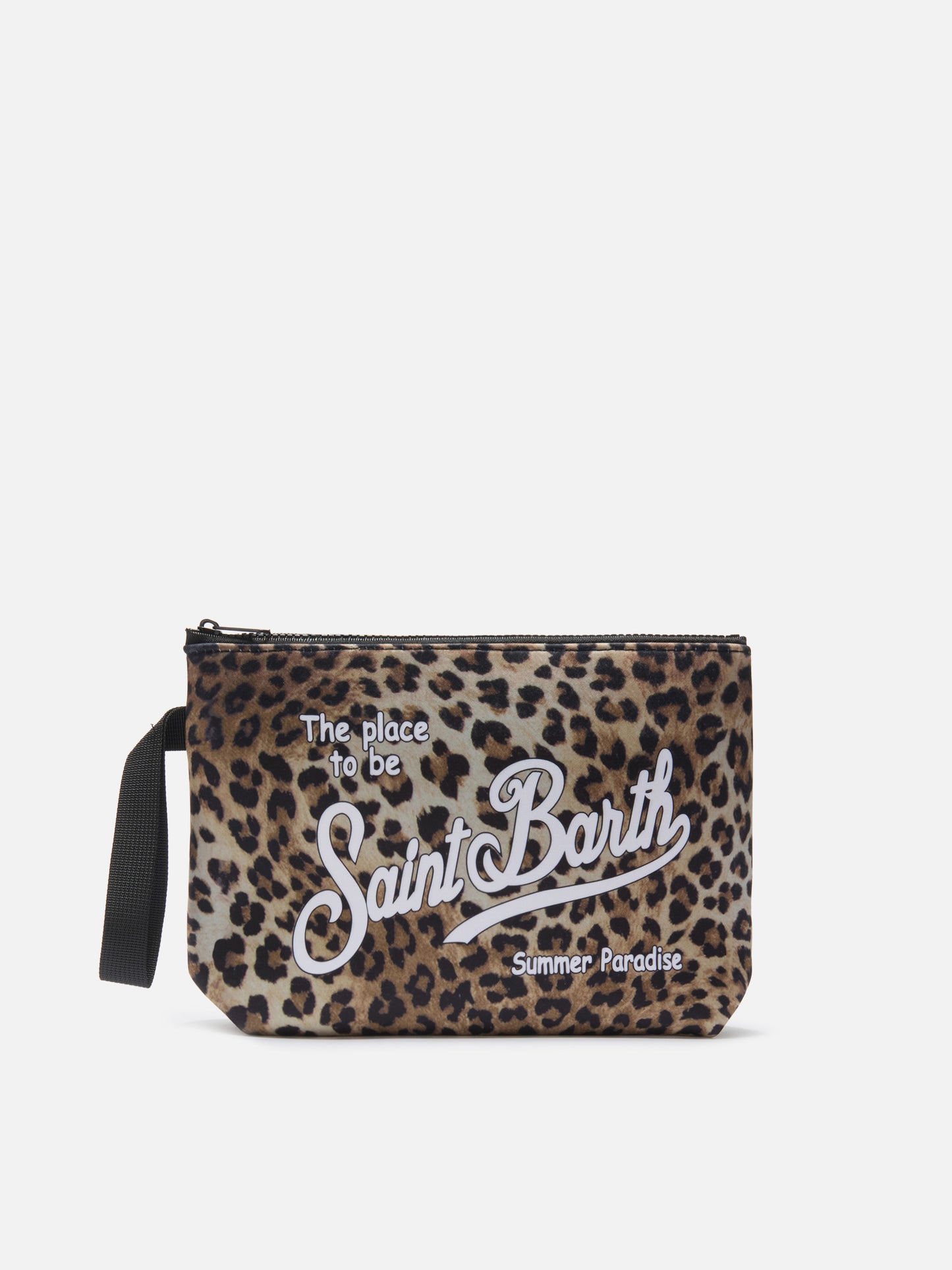 Pochette Aline in scuba con stampa leopardata