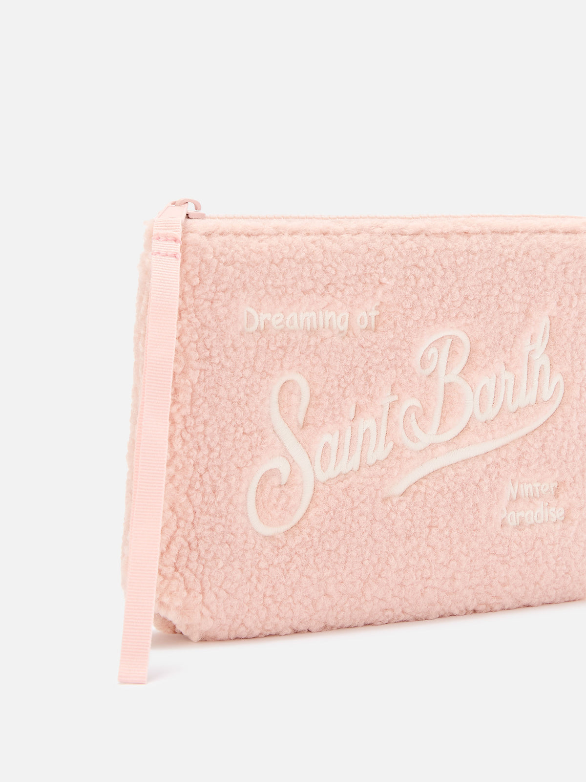 Rosa Aline Teddy-pochette mit Logostickerei 