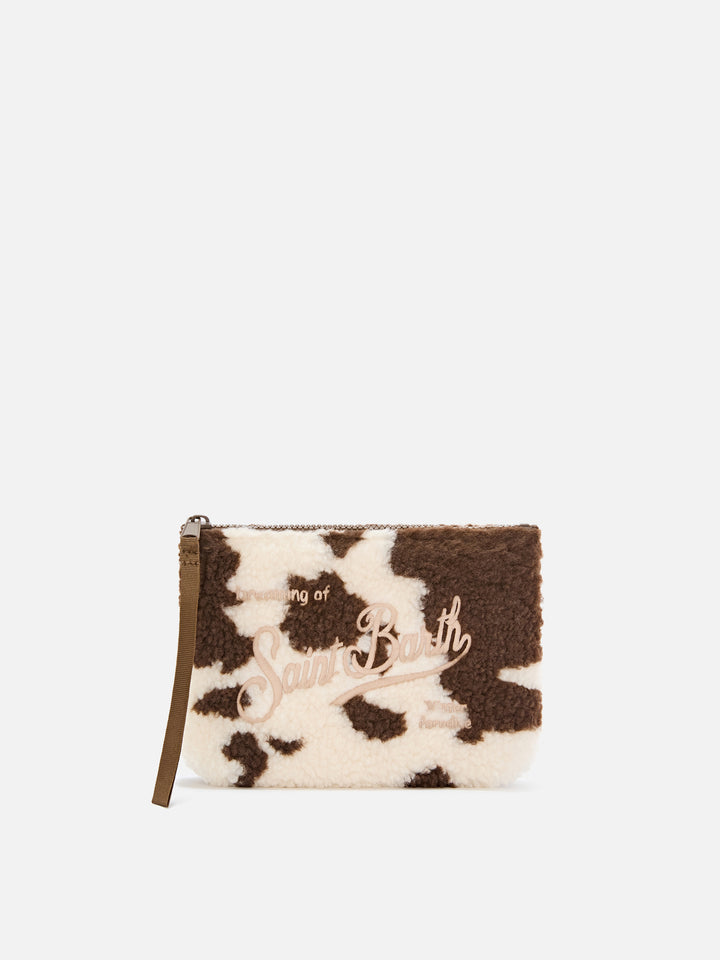 Aline teddy pochette with cow print