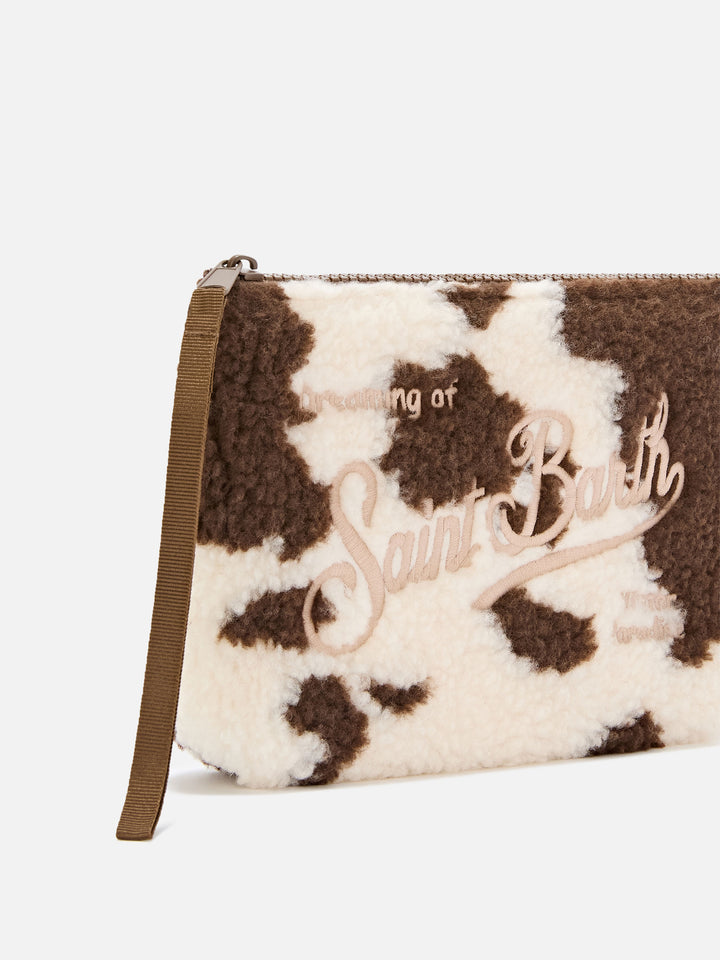 Aline teddy pochette with cow print