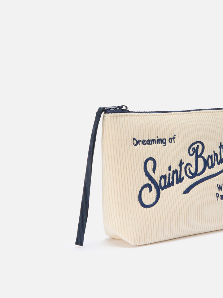 Pochette Aline Corduroy in velluto a coste beige