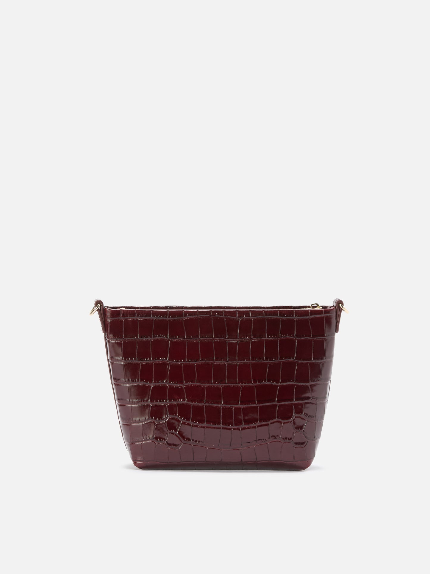 Borsa a spalla Aline Bag in pelle stampa cocco bordeaux