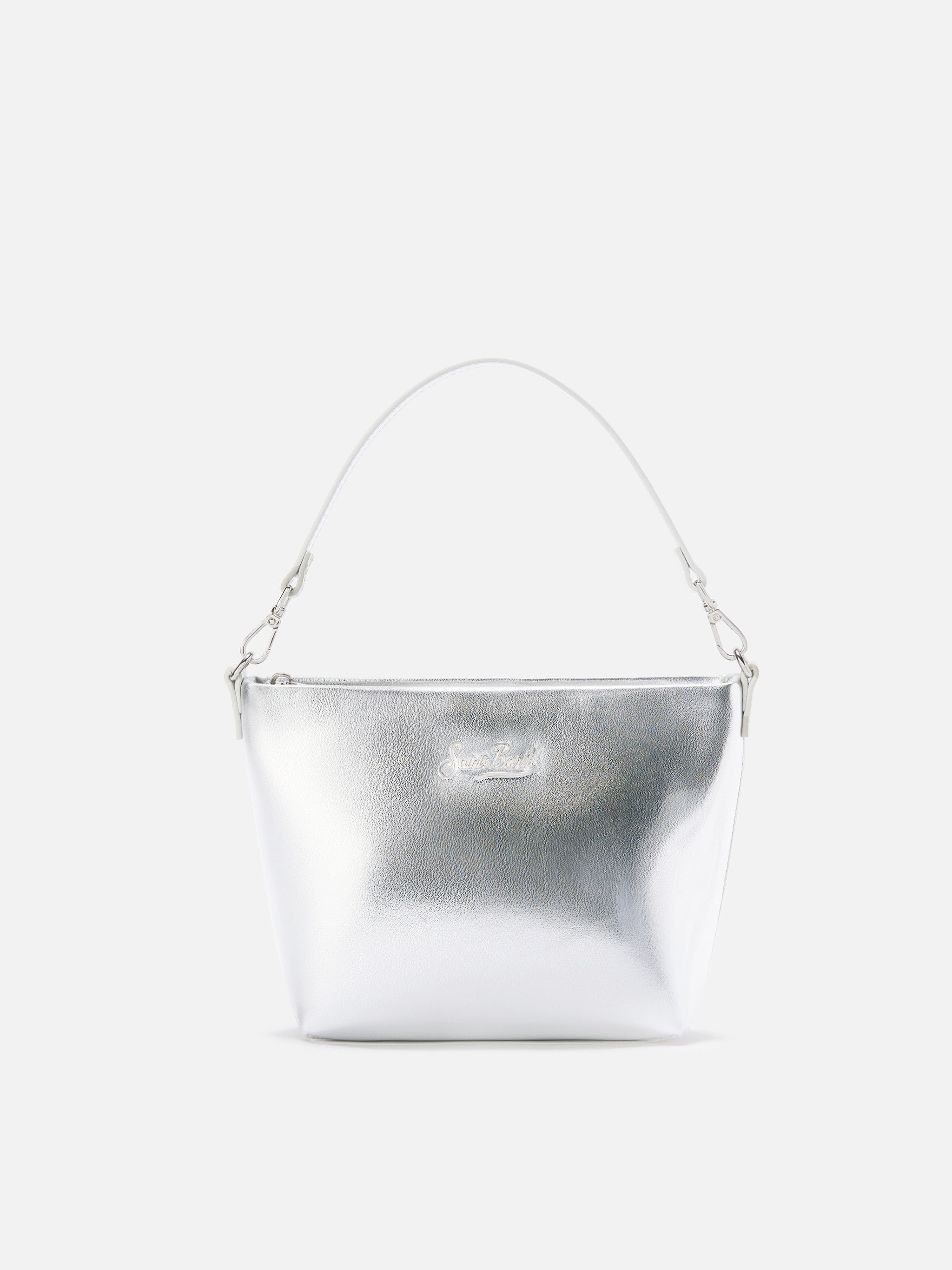 Aline Shoulder Bag in silver laminated leather – MC2 Saint Barth