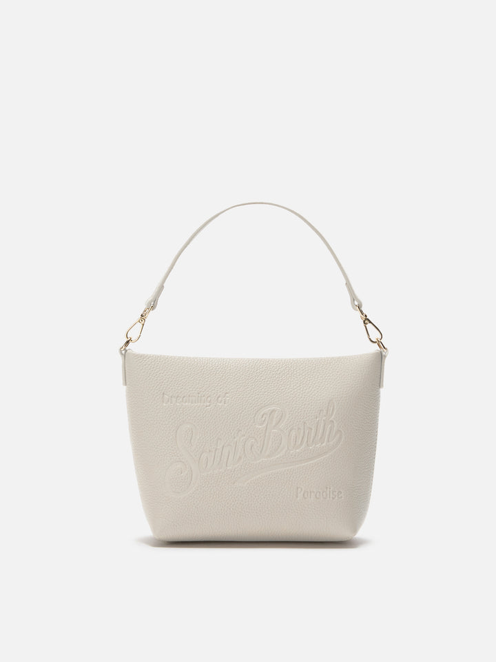 Aline Shoulder Bag in hammered leather white