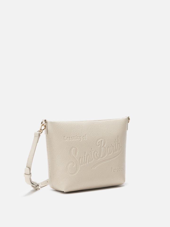 Aline Shoulder Bag in hammered leather white