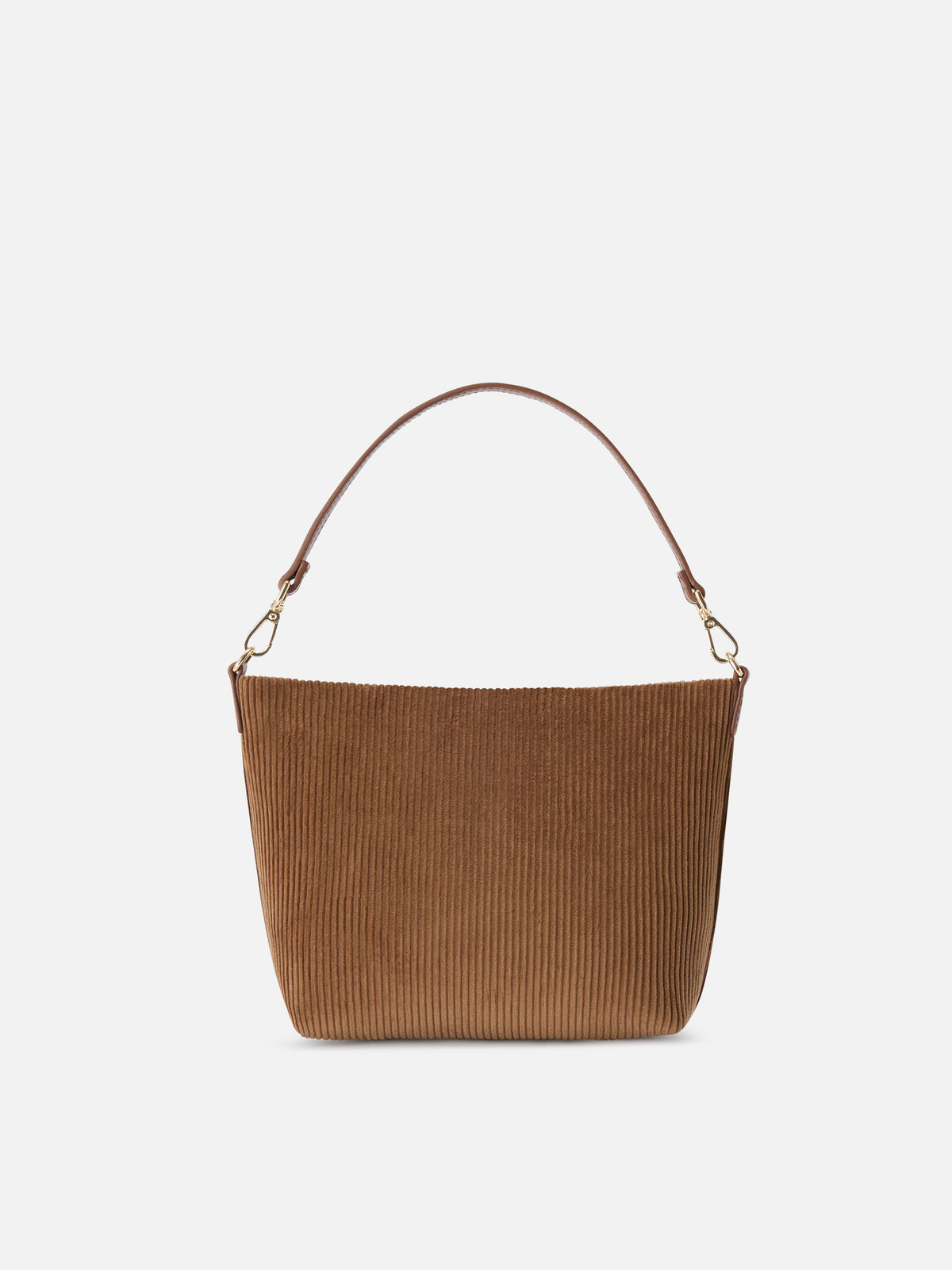 Brown Aline velvet shoulder bag with leather handles