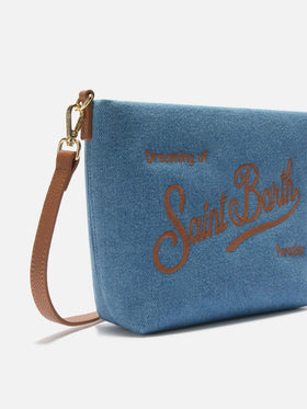 Borsa Aline in denim con dettagli in pelle