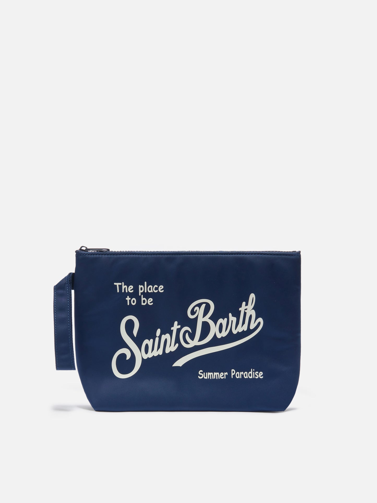 Aline blue solid color nylon pouch
