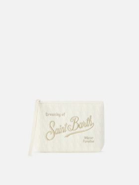 Off white Aline tricot pochette with logo embroidery