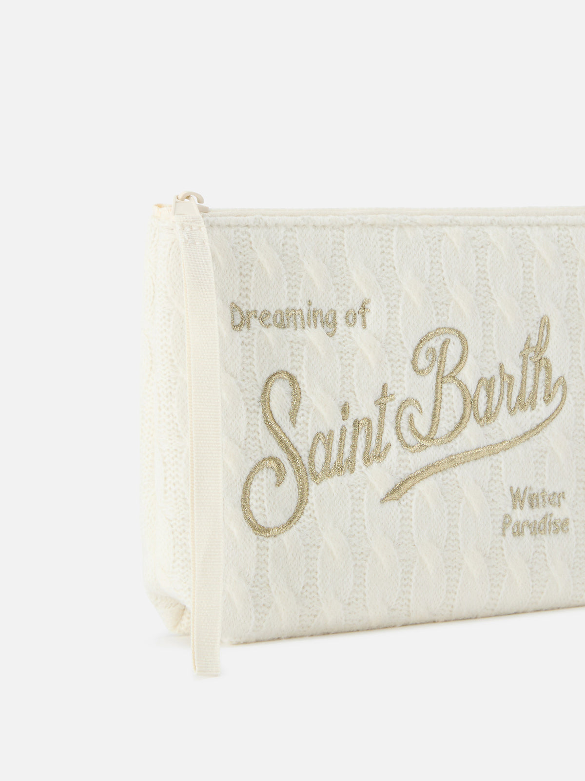 Off white Aline tricot pochette with logo embroidery