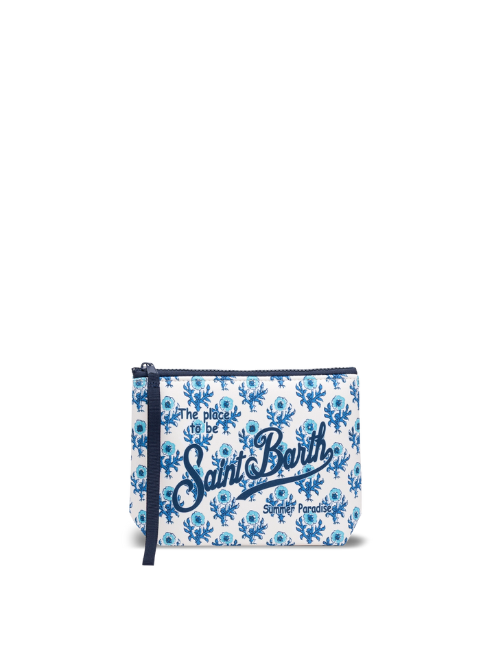 Pochette Aline in scuba con stampa floreale