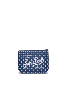 Pochette Aline in scuba con stampa micro cravatta