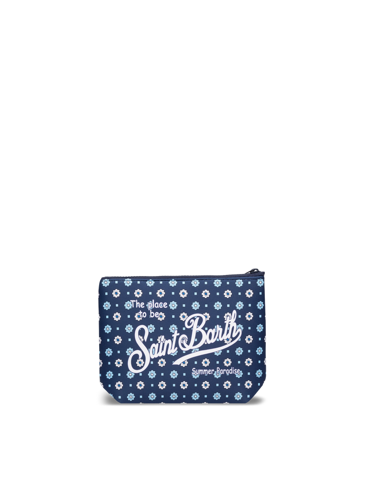 Pochette Aline in scuba con stampa micro cravatta