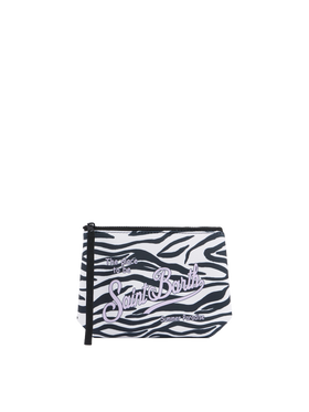 Aline Scuba-Pochette mit Zebra-Print