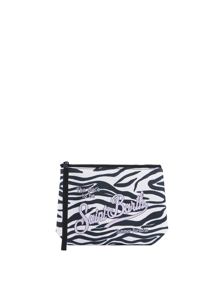 Aline Scuba-Pochette mit Zebra-Print