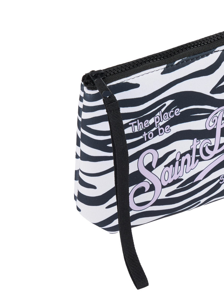 Aline Scuba-Pochette mit Zebra-Print