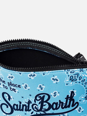 Pochette Aline in scuba con stampa bandana